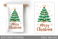 Christmas Tree Kitchen Towel. Christmas Deer Kitchen Towel Product Image 1