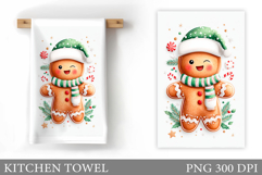 Gingerbread Kitchen Towel. Christmas Kitchen Towel Design Product Image 1