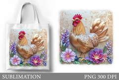 Rooster Tote Bag Design. Rooster Sublimation Product Image 1