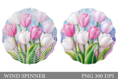 Tulips Wind Spinner Sublimation. Flowers Wind Spinner Design Product Image 1