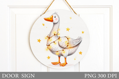Christmas Goose Door Sign. Christmas Door Sign Sublimation Product Image 1
