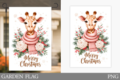 Christmas Giraffe Garden Flag. Christmas Garden Flag Design Product Image 1