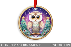 Christmas Owl Christmas Ornament. Christmas Owl Sublimation Product Image 1
