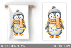 Christmas Penguin Kitchen Towel. Christmas Kitchen Towel Product Image 1