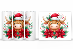 Christmas Cow Tumbler Design. Christmas Tumbler Sublimation Product Image 2