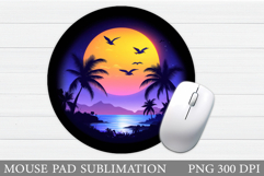 Palm Tree Mouse Pad Design. Palm Tree Sublimation Product Image 1