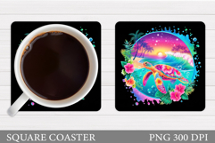 Sea Turtle Coaster Design. Turtle Sublimation Product Image 1