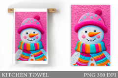 Snowman Kitchen Towel Design. Christmas Kitchen Towel Product Image 1
