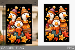 Fall Goose Garden Flag Design. Fall Garden Flag Sublimation Product Image 1