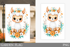 Cute Lama Garden Flag. Summer Garden Flag Design Product Image 1