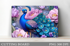 Peacock Cutting Board Design. Peacock Sublimation Product Image 1