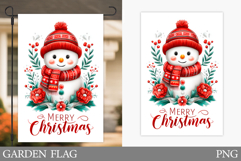 Snowman Garden Flag. Christmas Garden Flag Sublimation Product Image 1