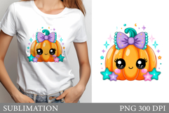 Cute Pumpkin T-Shirt Desugn. Cute Pumpkin Sublimation Product Image 1