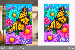 Butterfly Garden Flag Design. Butterfly Sublimation Product Image 1