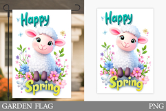 Spring Lamb Garden Flag. Spring Garden Flag Sublimation Product Image 1