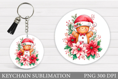Cute Gingerbread Keychain. Christmas Keychain Sublimation Product Image 1