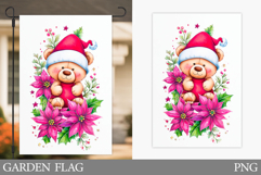 Christmas Bear Garden Flag. Christmas Garden Flag Design Product Image 1