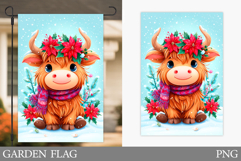 Christmas Cow Garden Flag. Christmas Garden Flag Sublimation Product Image 1
