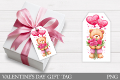 Valentines Bear Gift Tag. Valentine Gift Tag Printable Product Image 1