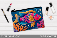 Fish Makeup Bag Design. Fish Cosmetics Bag Sublimation Product Image 1