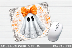 Halloween Ghost Mouse Pad. Halloween Mouse Pad Sublimation Product Image 1