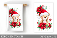 Christmas Bear Kitchen Towel. Christmas Kitchen Towel Design Product Image 1