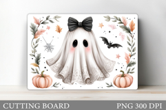 Ghost Cutting Board Sublimation. Halloween Cutting Board Product Image 1