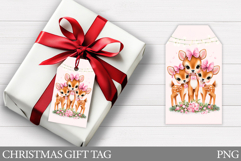 Christmas Deer Gift Tag . Christmas Gift Tag Design Product Image 1