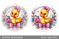 Cute Duck Wind Spinner Design. Cute Duck Sublimation Product Image 1