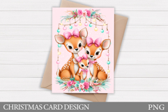 Christmas Deer Card Printable. Christmas Card Design Product Image 1