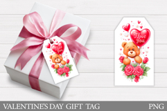 Valentines Bear Gift Tag. Valentine Gift Tag Printable Product Image 1