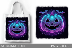 Halloween Pumpkin Sublimation. Halloween Tote Bag Design Product Image 1