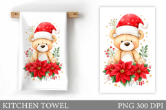 Christmas Bear Kitchen Towel. Christmas Kitchen Towel Design Product Image 1