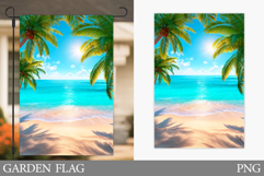 Sea Garden Flag Design. Beach Garden Flag Sublimation Product Image 1