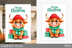 Christmas Cow Garden Flag. Christmas Garden Flag Design Product Image 1