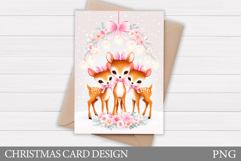 Christmas Deer Card Printable. Christmas Card Design Product Image 1