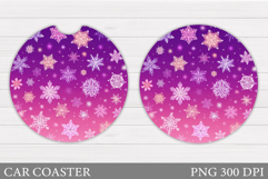 Snowflakes Car Coaster Design. Christmas Car Coaster Product Image 1