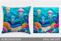 Jellyfish Sublimation. Jellyfish Pillow Design Product Image 1