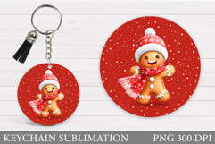 Cute Gingerbread Keychain. Christmas Keychain Sublimation Product Image 1