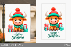 Christmas Cow Garden Flag. Christmas Garden Flag Design Product Image 1