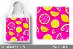 Citrus Tote Bag Design. Lemons Tote Bag Sublimation Product Image 1