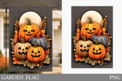 Fall Pumpkin Garden Flag. Fall Garden Flag Sublimation Product Image 1