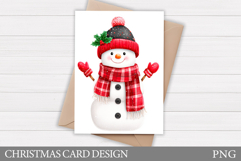Cute Snowman Card Design. Christmas Card Printable Product Image 1