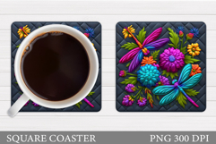 Dragonflies Coaster Design. Dragonflies Sublimation Product Image 1
