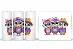 Cute Owls Tumbler Design. Owls Sublimation Product Image 2