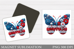 Patriotic Butterfly Magnet. Patriotic Magnet Design Product Image 1