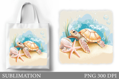 Turtle Tote Bag Design. Turtle Sublimation Product Image 1