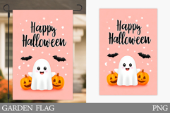 Halloween Garden Flag Sublimation. Ghost Garden Flag Design Product Image 1