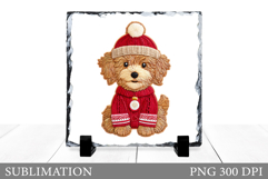 Christmas Dog Sublimation. Christmas Dog Slate Sublimation Product Image 1