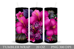 Flowers Tumbler Sublimation. Floral Tumbler Design Product Image 1